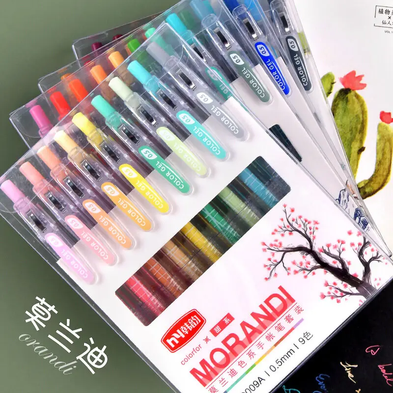 9 Pcs Colorful Glitter Gel Pen Set